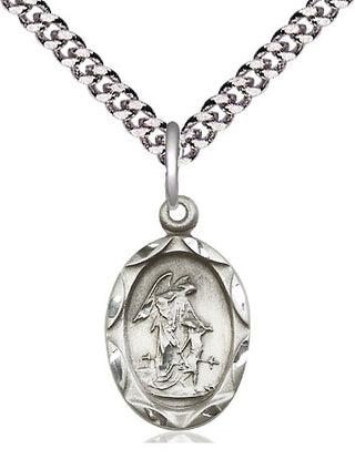 Sterling Silver Guardian Angel Medal Religious Jewelry Engraved Catholic Saint Jewelry