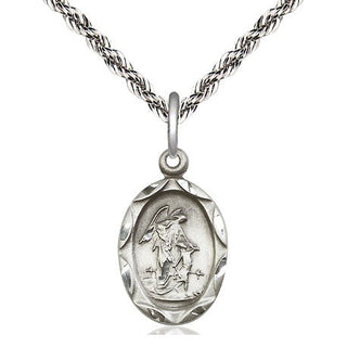 Sterling Silver Guardian Angel Medal Religious Jewelry Engraved Catholic Saint Jewelry
