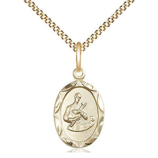 14kt Gold Filled Saint Gerard Medal Religious Jewelry Engraved Catholic Saint Jewelry