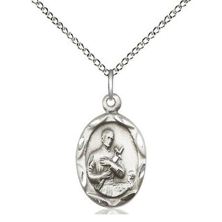 Sterling Silver Saint Gerard Medal Religious Jewelry Engraved Catholic Saint Jewelry