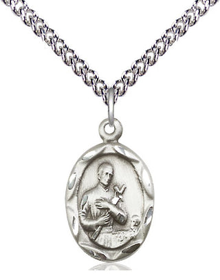 Sterling Silver Saint Gerard Medal Religious Jewelry Engraved Catholic Saint Jewelry
