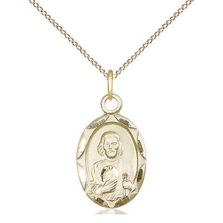 14kt Gold Saint Jude Medal Engraved Catholic Saint Jewelry