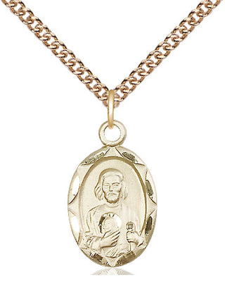 14kt Gold Saint Jude Medal Engraved Catholic Saint Jewelry