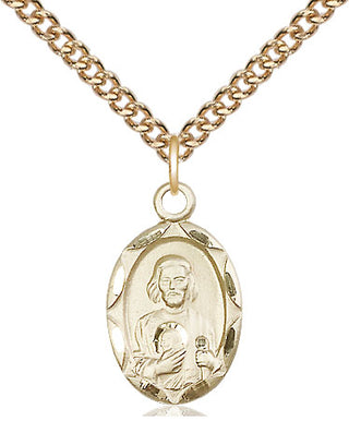 14kt Gold Saint Jude Medal Engraved Catholic Saint Jewelry