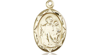 14kt Gold Saint Joseph Medal Engraved Catholic Saint Jewelry