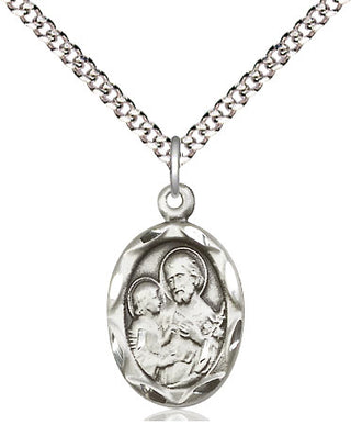 Sterling Silver Saint Joseph Medal Religious Jewelry Engraved Catholic Saint Jewelry