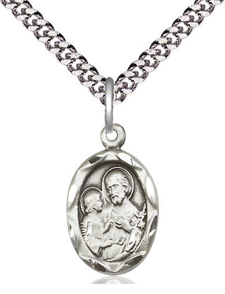 Sterling Silver Saint Joseph Medal Religious Jewelry Engraved Catholic Saint Jewelry