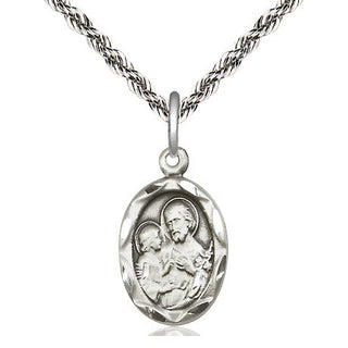 Sterling Silver Saint Joseph Medal Religious Jewelry Engraved Catholic Saint Jewelry