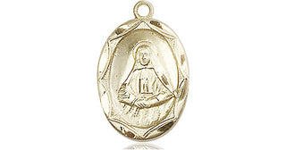 14kt Gold Saint Frances Cabrini Medal Engraved Catholic Saint Jewelry