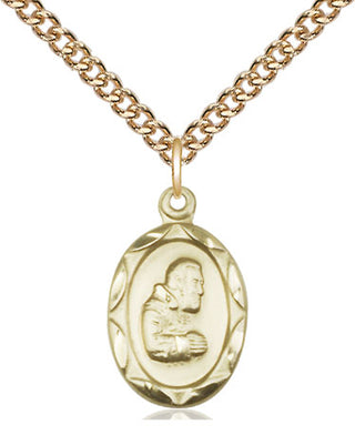 14kt Gold Filled Saint Pio of Pietrelcina Medal Religious Jewelry Engraved Catholic Saint Jewelry