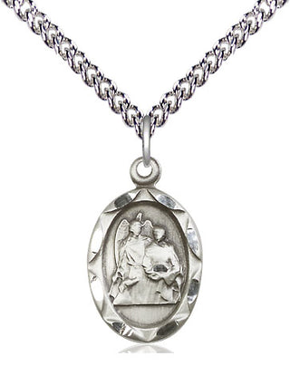Sterling Silver Saint Raphael Medal Religious Jewelry Engraved Catholic Saint Jewelry