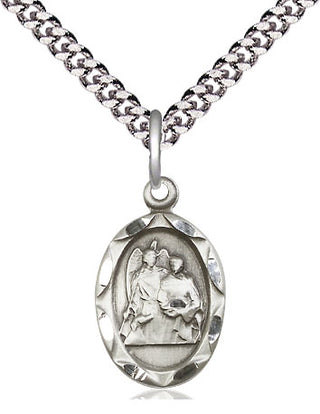 Sterling Silver Saint Raphael Medal Religious Jewelry Engraved Catholic Saint Jewelry