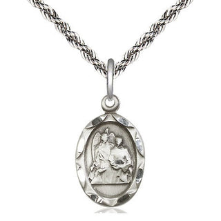 Sterling Silver Saint Raphael Medal Religious Jewelry Engraved Catholic Saint Jewelry