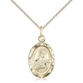 14kt Gold Filled Saint Theresa Medal Religious Jewelry Engraved Catholic Saint Jewelry