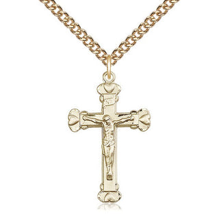14kt Gold Crucifix Medal
