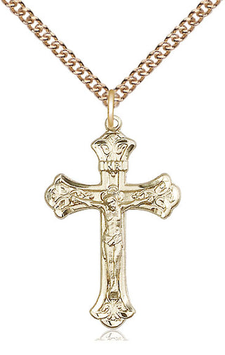 14kt Gold Filled Crucifix Medal Religious Jewelry