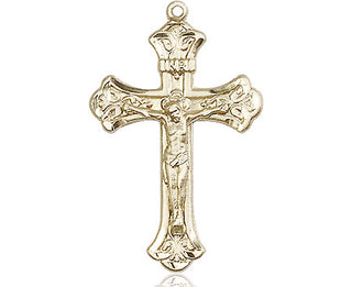 14kt Gold Crucifix Medal