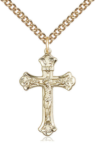 14kt Gold Crucifix Medal