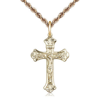 14kt Gold Crucifix Medal