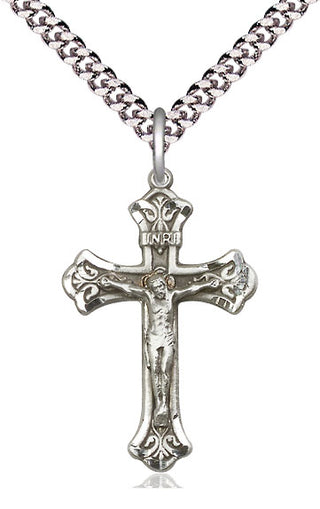 Sterling Silver Crucifix Medal Religious Jewelry
