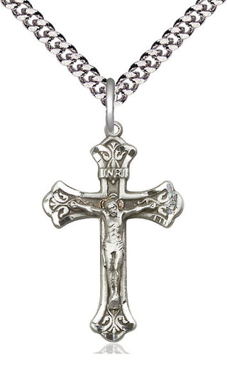 Sterling Silver Crucifix Medal Religious Jewelry