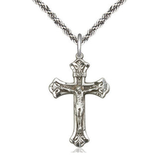 Sterling Silver Crucifix Medal Religious Jewelry