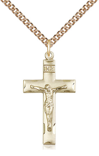 14kt Gold Crucifix Medal