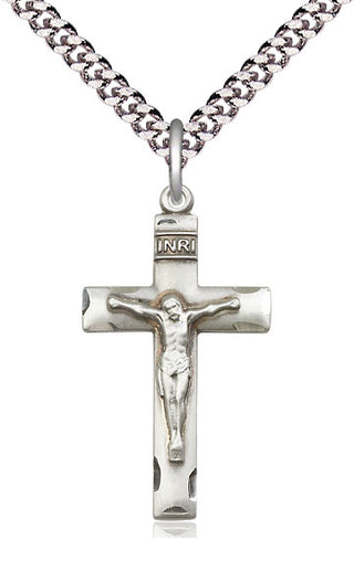 Sterling Silver Crucifix Medal Religious Jewelry