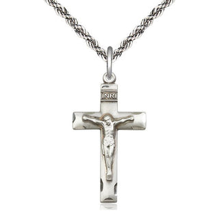 Sterling Silver Crucifix Medal Religious Jewelry