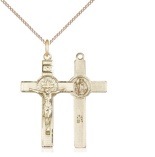 14kt Gold Saint Benedict Crucifix Medal