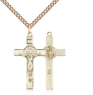 14kt Gold Saint Benedict Crucifix Medal