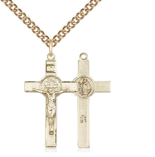 14kt Gold Saint Benedict Crucifix Medal