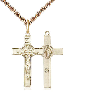 14kt Gold Saint Benedict Crucifix Medal