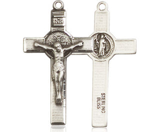 Sterling Silver Saint Benedict Crucifix Medal