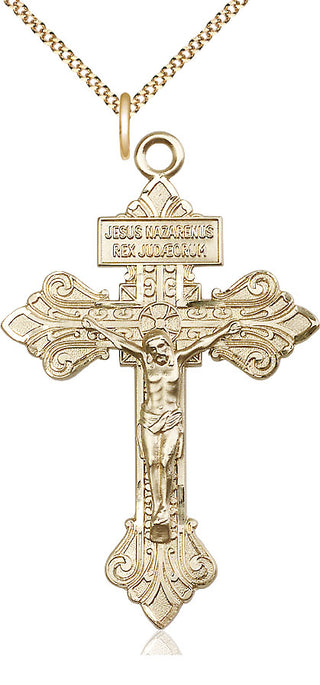 14kt Gold Filled Crucifix Medal Catholic Jewelry