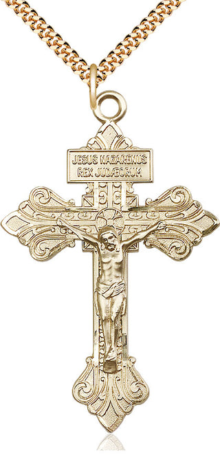 14kt Gold Filled Crucifix Medal Catholic Jewelry