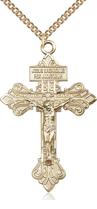 14kt Gold Crucifix Medal