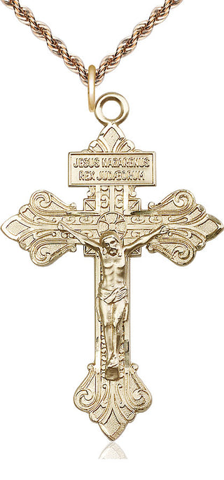 14kt Gold Crucifix Medal