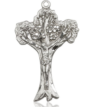 Pewter Tree of Life Crucifix Medal