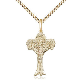 14kt Gold Filled Crucifix Medal Catholic Jewelry