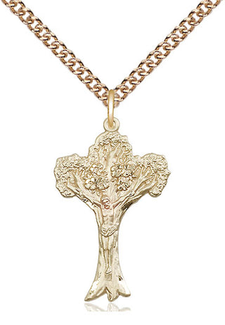 14kt Gold Filled Crucifix Medal Catholic Jewelry
