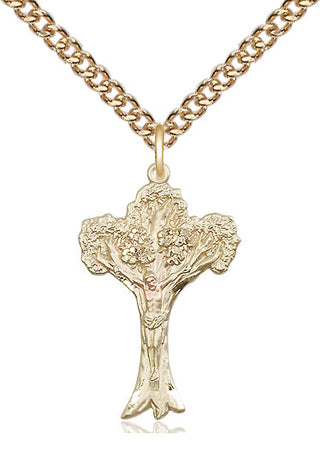 14kt Gold Filled Crucifix Medal Catholic Jewelry