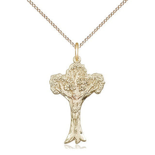 14kt Gold Crucifix Medal