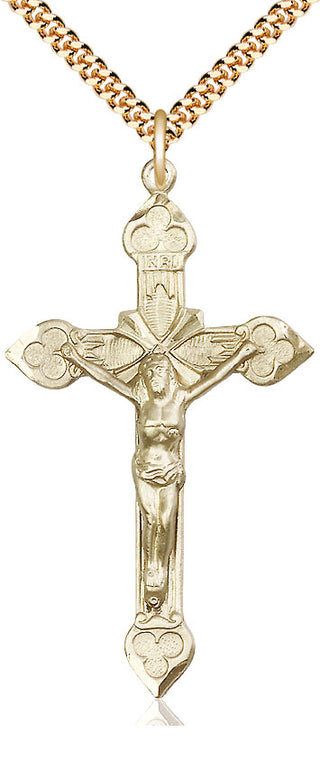 14kt Gold Filled Crucifix Medal Catholic Jewelry