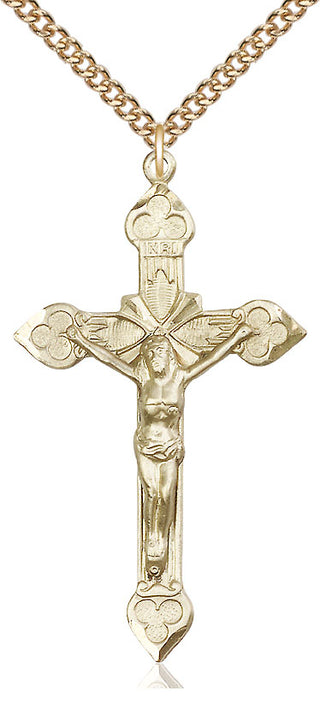 14kt Gold Filled Crucifix Medal Catholic Jewelry