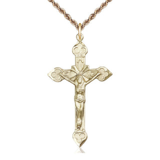 14kt Gold Filled Crucifix Medal Catholic Jewelry