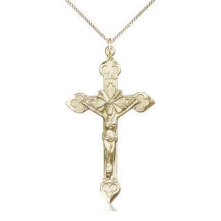 14kt Gold Crucifix Medal