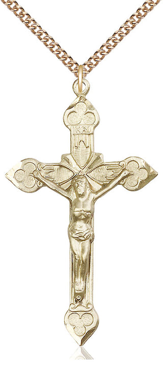14kt Gold Crucifix Medal
