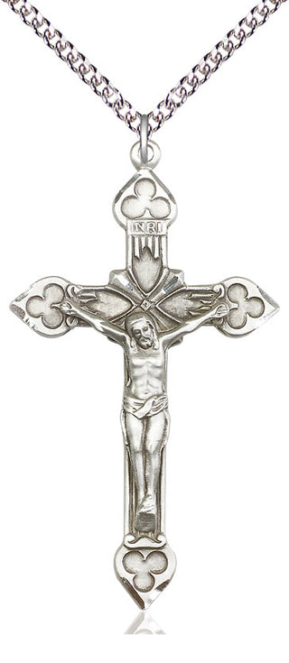 Sterling Silver Crucifix Medal Catholic Jewelry