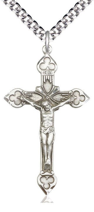 Sterling Silver Crucifix Medal Catholic Jewelry